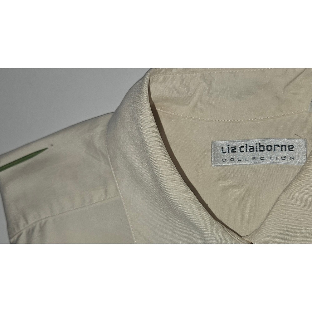 Vintage Liz Claiborne Collection 100% Silk Shirt Cream Ivory Button Down Size 4 - Picture 7 of 7